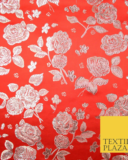 Traditional Oriental Chinese Brocade Metallic Floral Satin Jacquard Fabric 59"