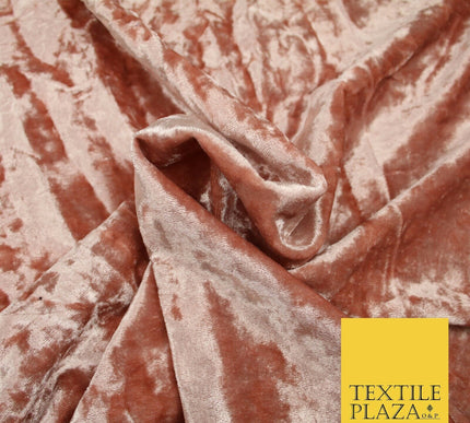 PEACH Luxury Crushed Velvet Fabric - Backdrop Sofa Cushions Curtains 1962