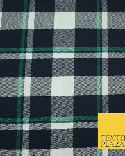 Luxury TARTAN CHECK Brushed Polyester COTTON Twill Fabric 58" Craft Dress