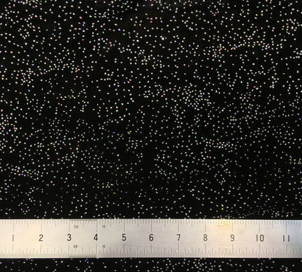 Luxury Black Hologram Metallic Silk Velvet Fabric - 44" Non Stretch PE24