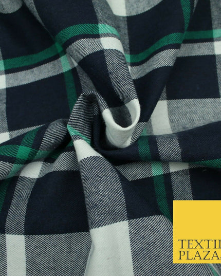 Luxury TARTAN CHECK Brushed Polyester COTTON Twill Fabric 58" Craft Dress