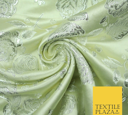 Traditional Oriental Chinese Brocade Metallic Floral Satin Jacquard Fabric 59"