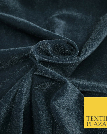 Premium Plain Shimmer Sparkle Velvet Dress Fabric Craft Fashion 2 Way Stretch