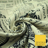 Cream Historic Classic Script Vintage 100% COTTON CANVAS Print Fabric Craft 2285