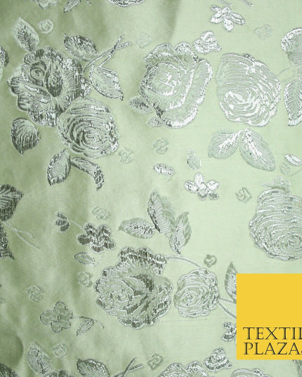 Traditional Oriental Chinese Brocade Metallic Floral Satin Jacquard Fabric 59"