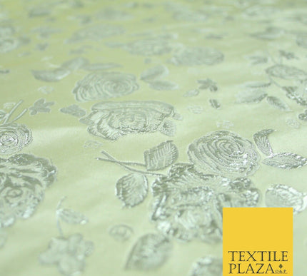 Traditional Oriental Chinese Brocade Metallic Floral Satin Jacquard Fabric 59"