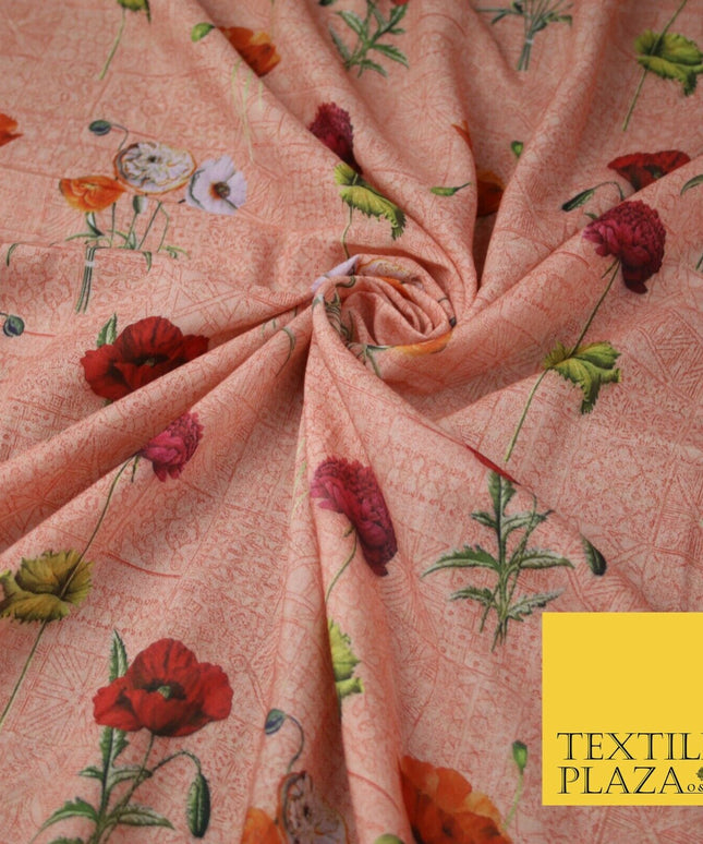 Mix Floral Digital Printed Cotton Feel Polyester Summer Soft Flower Dress Fabric