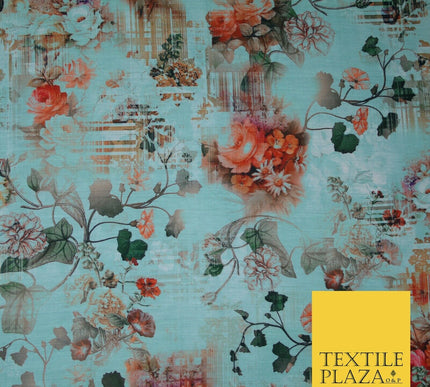 Mix Floral Digital Printed Cotton Feel Polyester Summer Soft Flower Dress Fabric