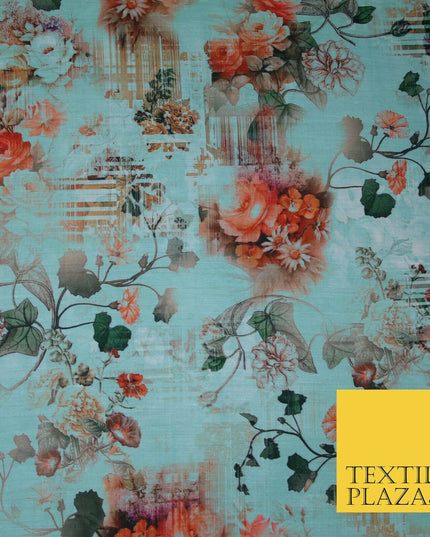 Mix Floral Digital Printed Cotton Feel Polyester Summer Soft Flower Dress Fabric