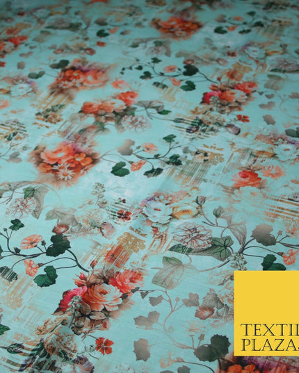 Mix Floral Digital Printed Cotton Feel Polyester Summer Soft Flower Dress Fabric