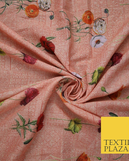 Mix Floral Digital Printed Cotton Feel Polyester Summer Soft Flower Dress Fabric