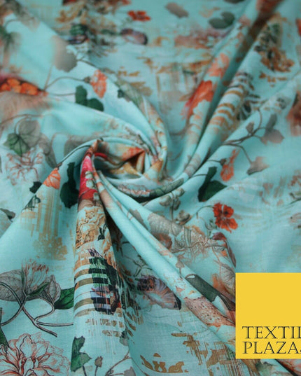 Mix Floral Digital Printed Cotton Feel Polyester Summer Soft Flower Dress Fabric