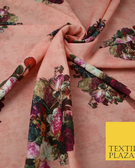 Mix Floral Digital Printed Cotton Feel Polyester Summer Soft Flower Dress Fabric