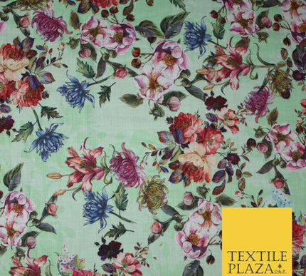 Mix Floral Digital Printed Cotton Feel Polyester Summer Soft Flower Dress Fabric