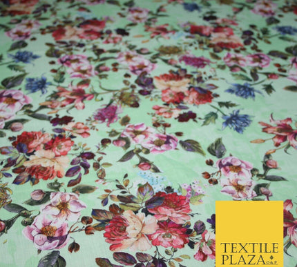 Mix Floral Digital Printed Cotton Feel Polyester Summer Soft Flower Dress Fabric