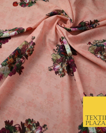 Mix Floral Digital Printed Cotton Feel Polyester Summer Soft Flower Dress Fabric
