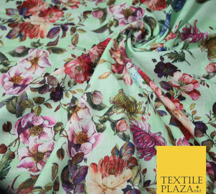 Mix Floral Digital Printed Cotton Feel Polyester Summer Soft Flower Dress Fabric