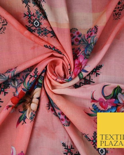 Mix Floral Digital Printed Cotton Feel Polyester Summer Soft Flower Dress Fabric