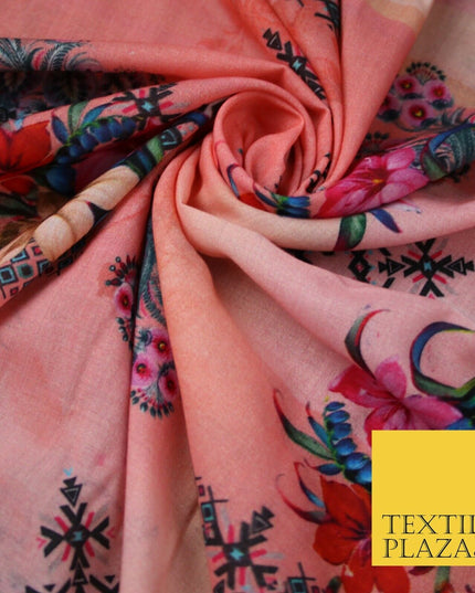 Mix Floral Digital Printed Cotton Feel Polyester Summer Soft Flower Dress Fabric
