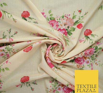 Mix Floral Digital Printed Cotton Feel Polyester Summer Soft Flower Dress Fabric