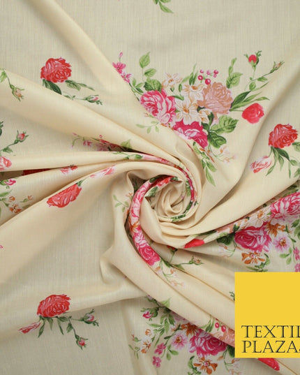 Mix Floral Digital Printed Cotton Feel Polyester Summer Soft Flower Dress Fabric