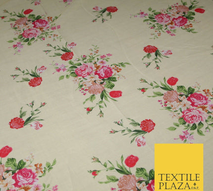 Mix Floral Digital Printed Cotton Feel Polyester Summer Soft Flower Dress Fabric