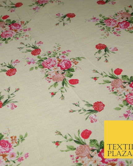 Mix Floral Digital Printed Cotton Feel Polyester Summer Soft Flower Dress Fabric