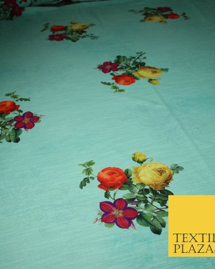 Mix Floral Digital Printed Cotton Feel Polyester Summer Soft Flower Dress Fabric