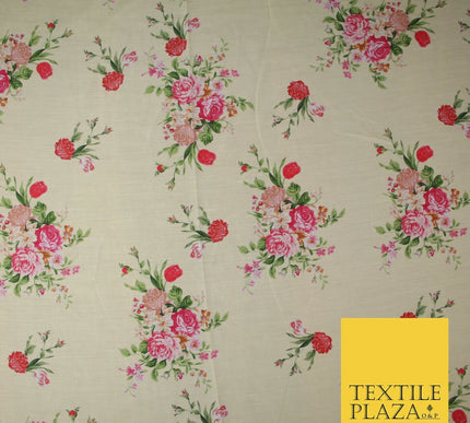 Mix Floral Digital Printed Cotton Feel Polyester Summer Soft Flower Dress Fabric