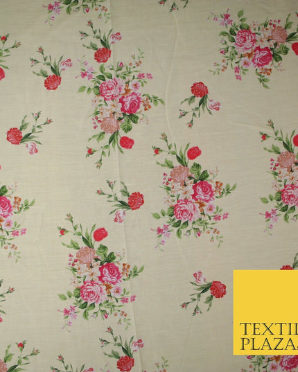 Mix Floral Digital Printed Cotton Feel Polyester Summer Soft Flower Dress Fabric