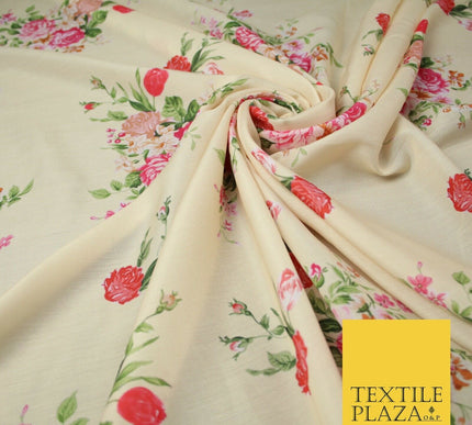 Mix Floral Digital Printed Cotton Feel Polyester Summer Soft Flower Dress Fabric