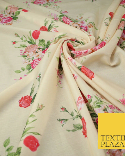 Mix Floral Digital Printed Cotton Feel Polyester Summer Soft Flower Dress Fabric