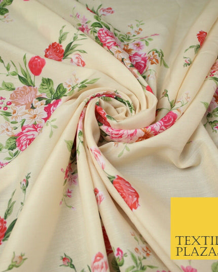 Mix Floral Digital Printed Cotton Feel Polyester Summer Soft Flower Dress Fabric