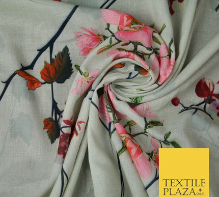 Mix Floral Digital Printed Cotton Feel Polyester Summer Soft Flower Dress Fabric