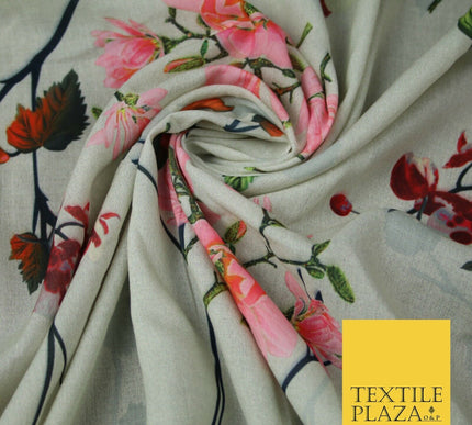 Mix Floral Digital Printed Cotton Feel Polyester Summer Soft Flower Dress Fabric