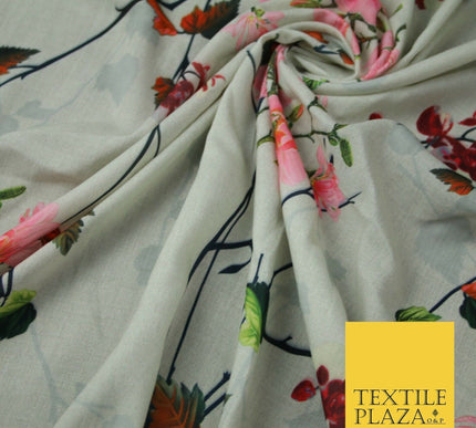 Mix Floral Digital Printed Cotton Feel Polyester Summer Soft Flower Dress Fabric