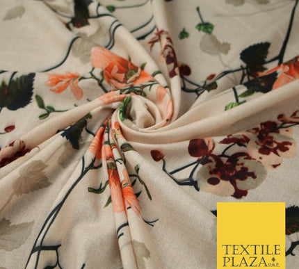 Mix Floral Digital Printed Cotton Feel Polyester Summer Soft Flower Dress Fabric