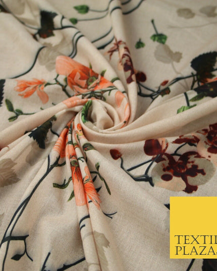 Mix Floral Digital Printed Cotton Feel Polyester Summer Soft Flower Dress Fabric