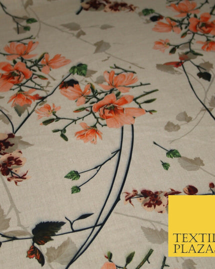 Mix Floral Digital Printed Cotton Feel Polyester Summer Soft Flower Dress Fabric