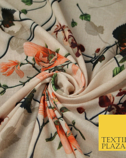 Mix Floral Digital Printed Cotton Feel Polyester Summer Soft Flower Dress Fabric