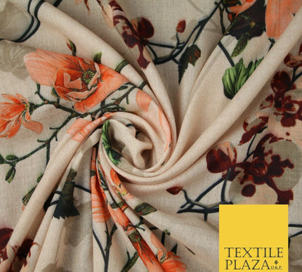 Mix Floral Digital Printed Cotton Feel Polyester Summer Soft Flower Dress Fabric