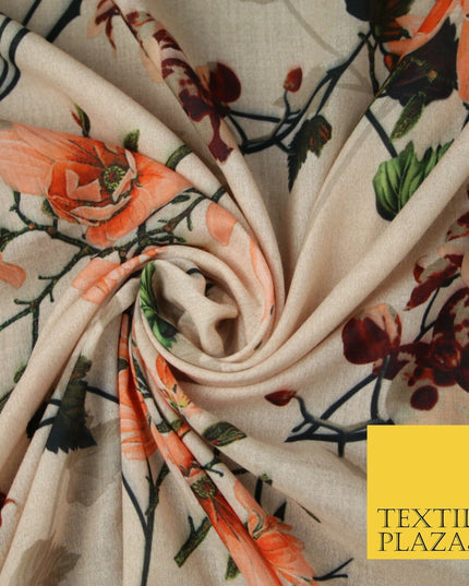 Mix Floral Digital Printed Cotton Feel Polyester Summer Soft Flower Dress Fabric