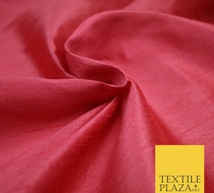 Plain Dyed Faux Dupion Raw Silk 100% Polyester Fabric Craft Material ALL COLOURS
