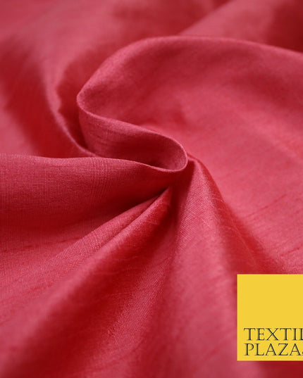 Plain Dyed Faux Dupion Raw Silk 100% Polyester Fabric Craft Material ALL COLOURS