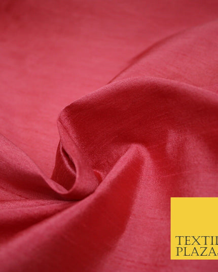 Plain Dyed Faux Dupion Raw Silk 100% Polyester Fabric Craft Material ALL COLOURS