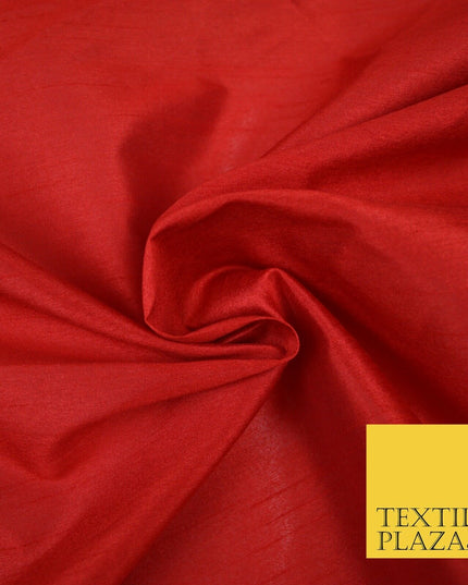 Plain Dyed Faux Dupion Raw Silk 100% Polyester Fabric Craft Material ALL COLOURS