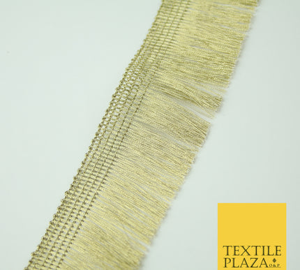 Gold Simple Metallic Fringe Tassel Trimming Gota Border Indian Ribbon Lace X337