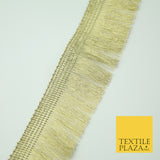 Gold Simple Metallic Fringe Tassel Trimming Gota Border Indian Ribbon Lace X337