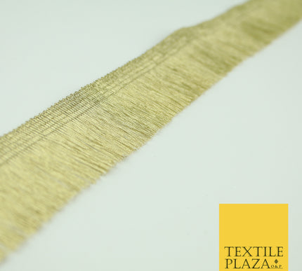 Gold Simple Metallic Fringe Tassel Trimming Gota Border Indian Ribbon Lace X337
