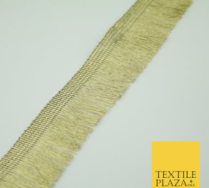 Gold Simple Metallic Fringe Tassel Trimming Gota Border Indian Ribbon Lace X337